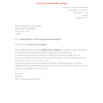 Sample Business Formal Letter | Templates At For Microsoft Word Business Letter Template