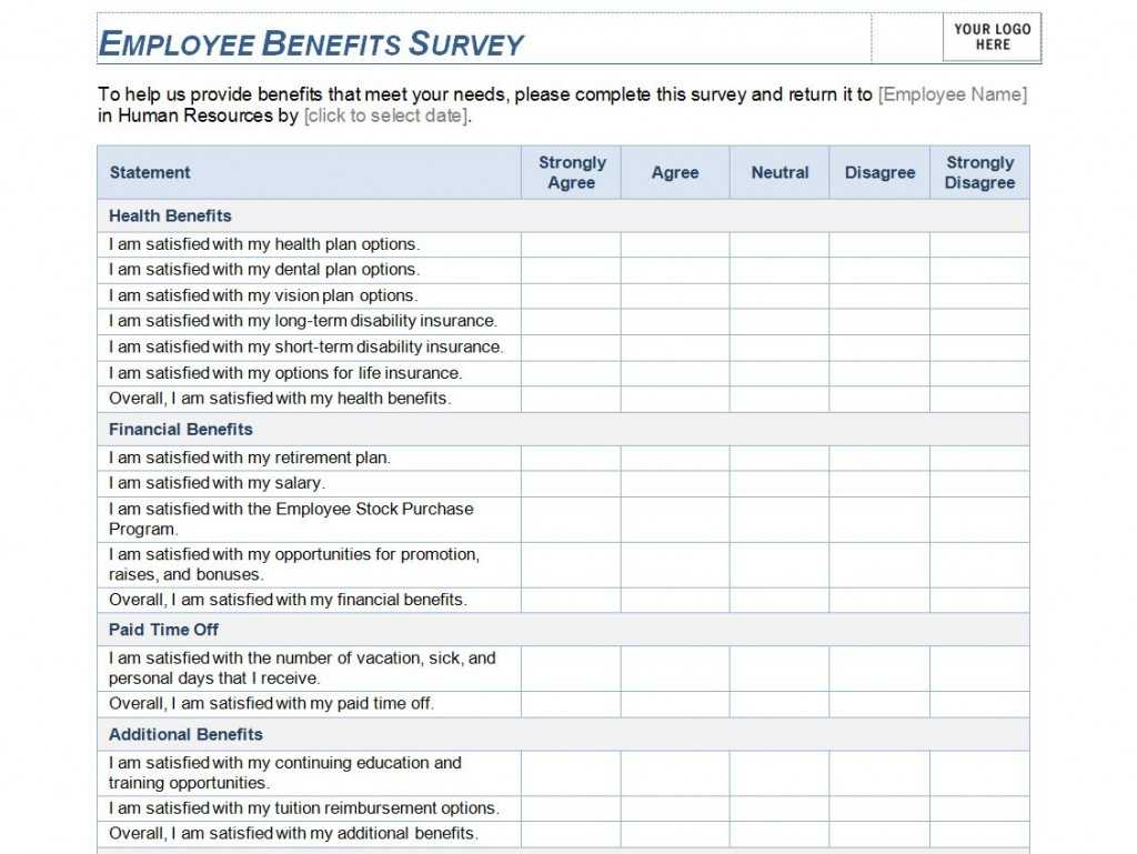 Sample Employee Benefits Survey – Falep.midnightpig.co Within Employee Satisfaction Survey Template Word