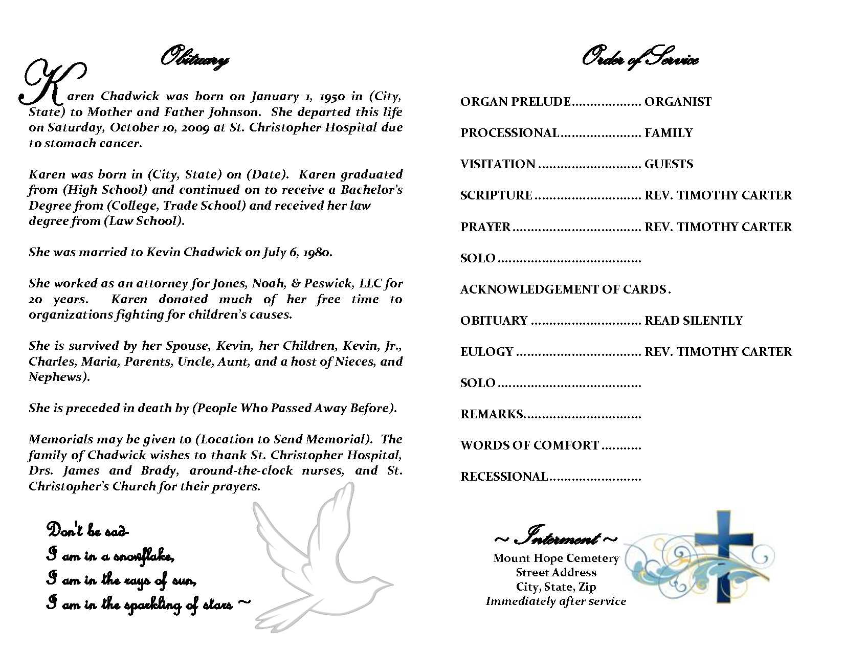 Sample Obituary For Mother – Calep.midnightpig.co Regarding Obituary Template Word Document