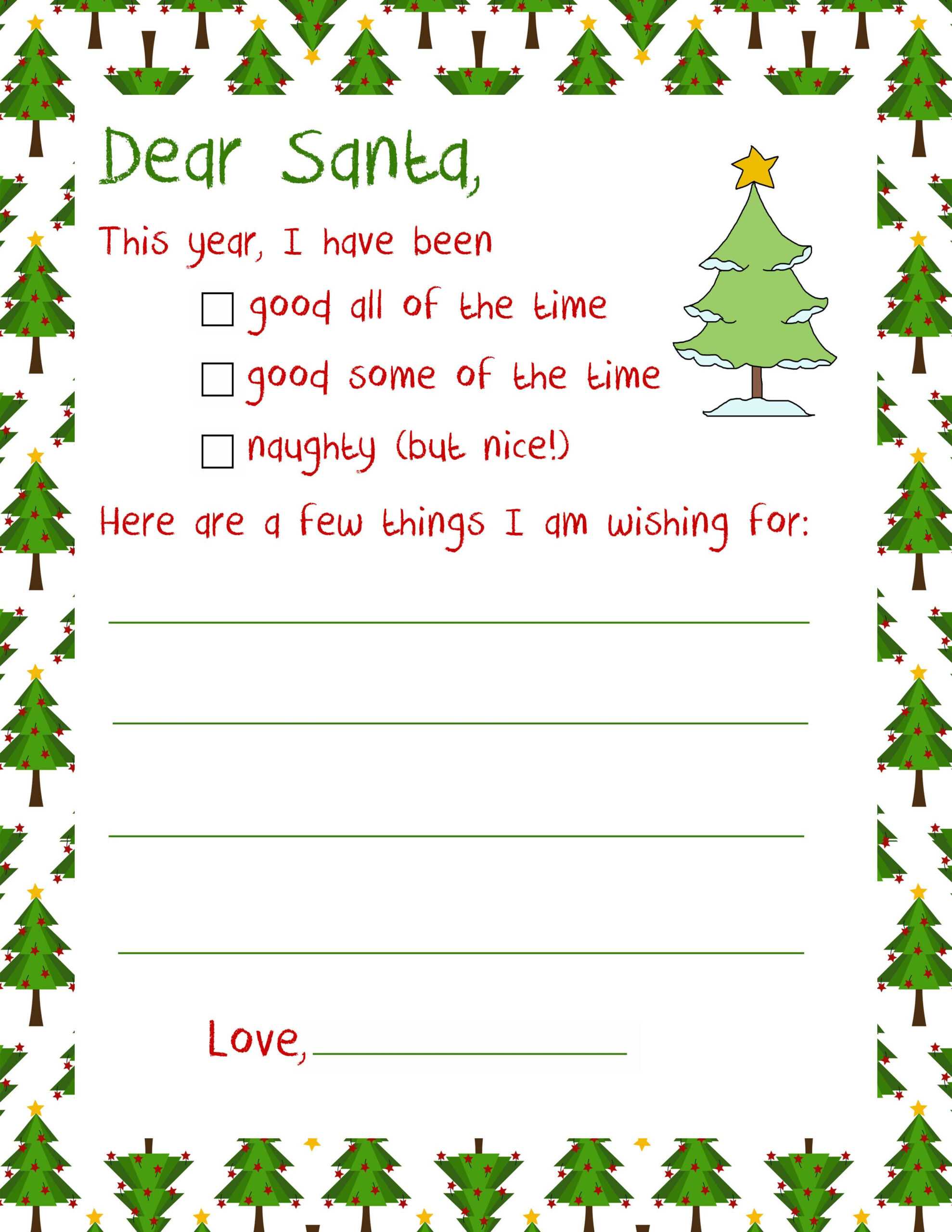 Santa Christmas Letter – Letter To Santa Regarding Letter From Santa Template Word