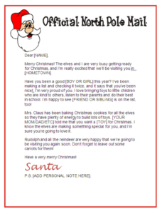 Santa Letter Stationary - Official North Pole Mail with regard to Santa Letter Template Word
