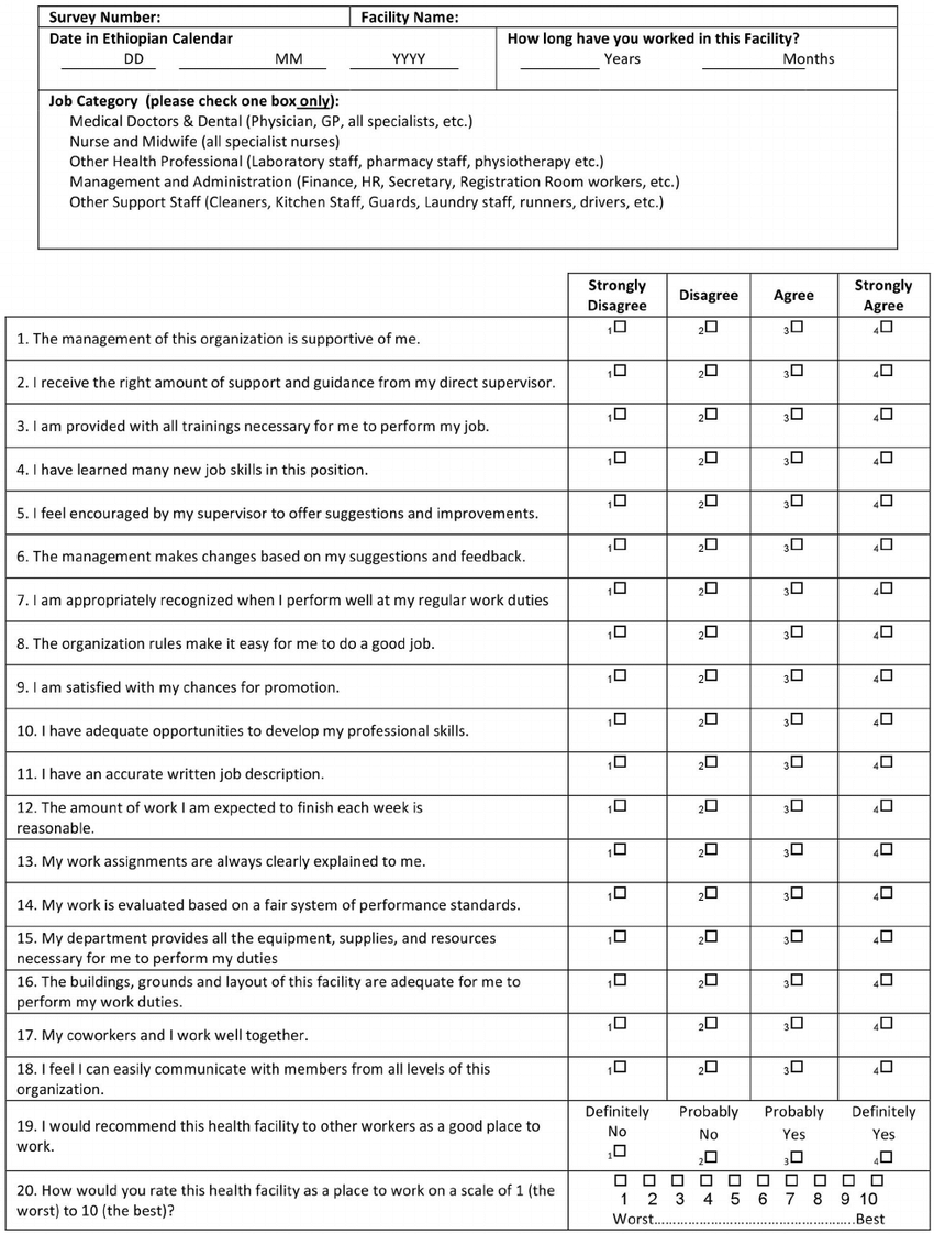 Satisfaction Of Employees In Health Care (Sehc) Survey Within Employee Satisfaction Survey Template Word