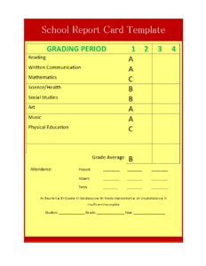 School Report Template throughout School Report Template Free