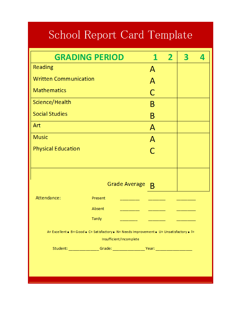 School Report Template Within Student Grade Report Template