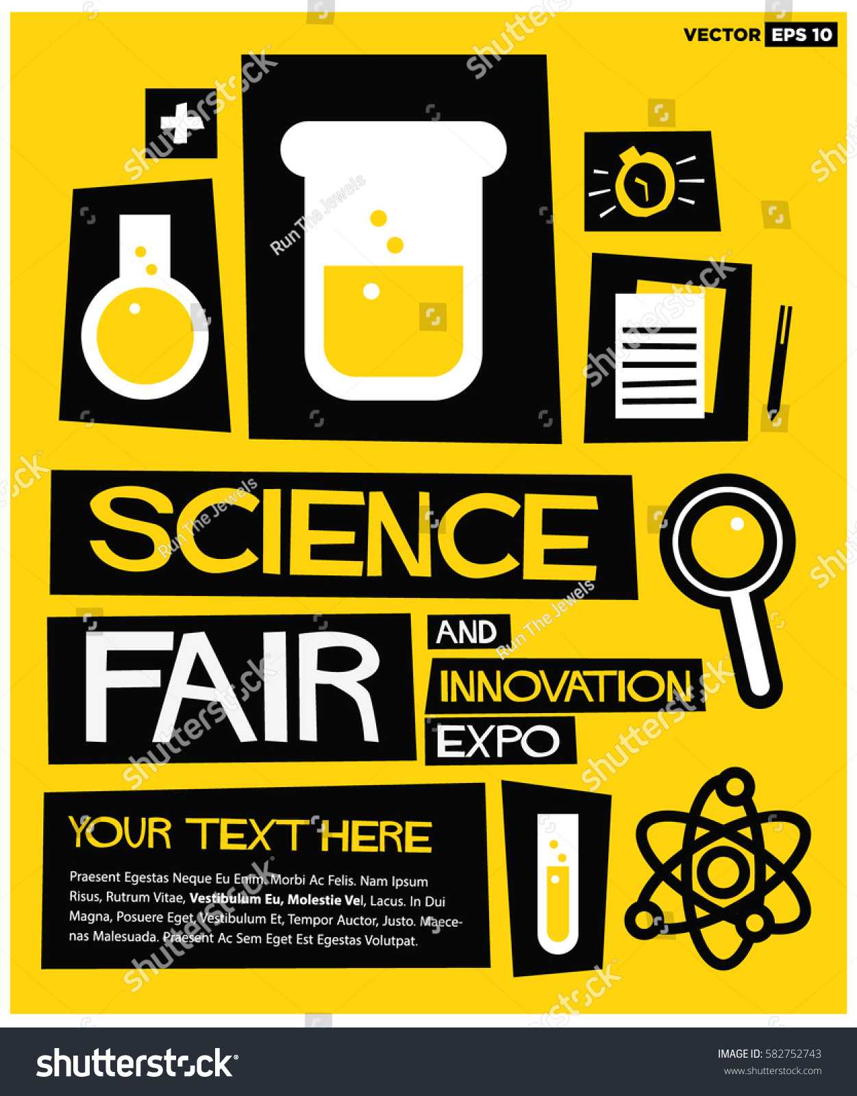 Science Fair Innovation Expo Flat Style Stock Vector Intended For Science Fair Banner Template
