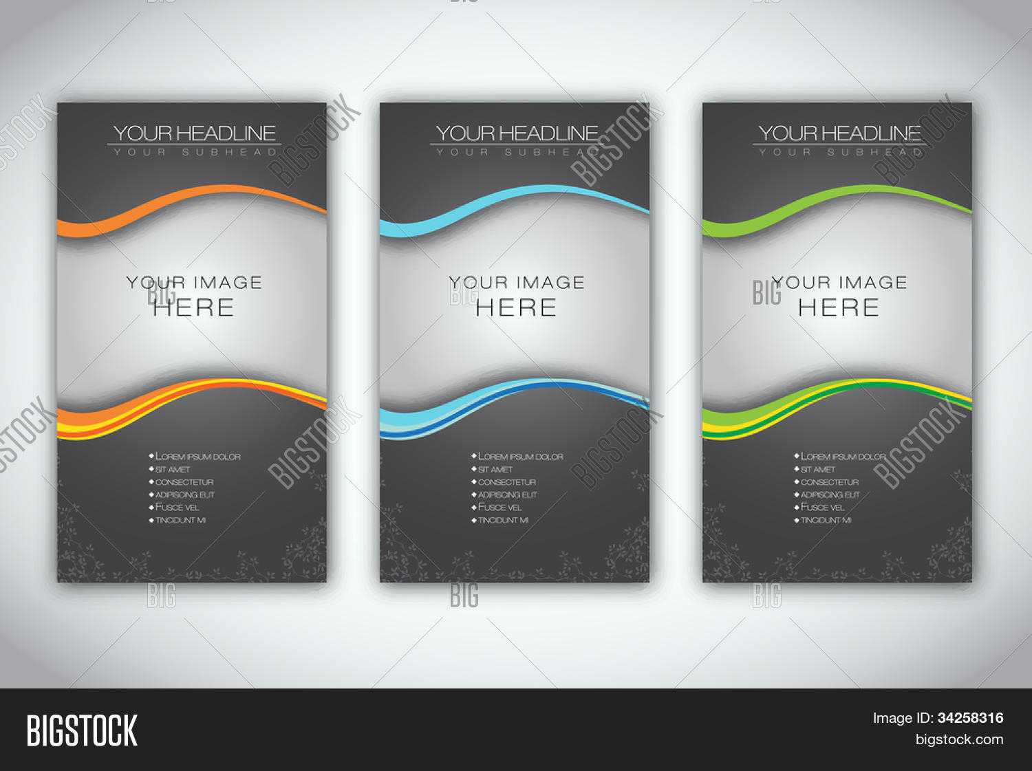 Set Blank Brochure Vector & Photo (Free Trial) | Bigstock Intended For Free Brochure Templates For Word 2010