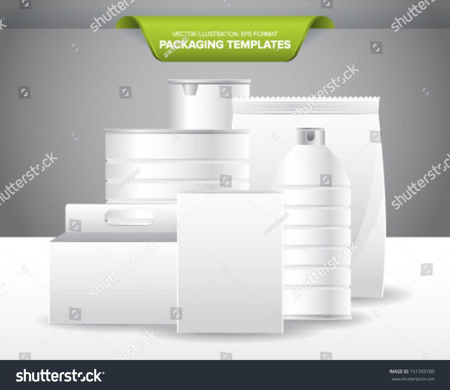 Set Empty Blank Packaging Templates Food Stock Vector Inside Blank Packaging Templates