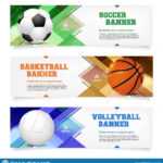 Set Of Sport Banner Templates With Ball And Sample Text within Sports Banner Templates