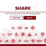 Shark Fish Landing Web Page Header Banner Template Vector. Dangerous.. Intended For Sharkfin Banner Template