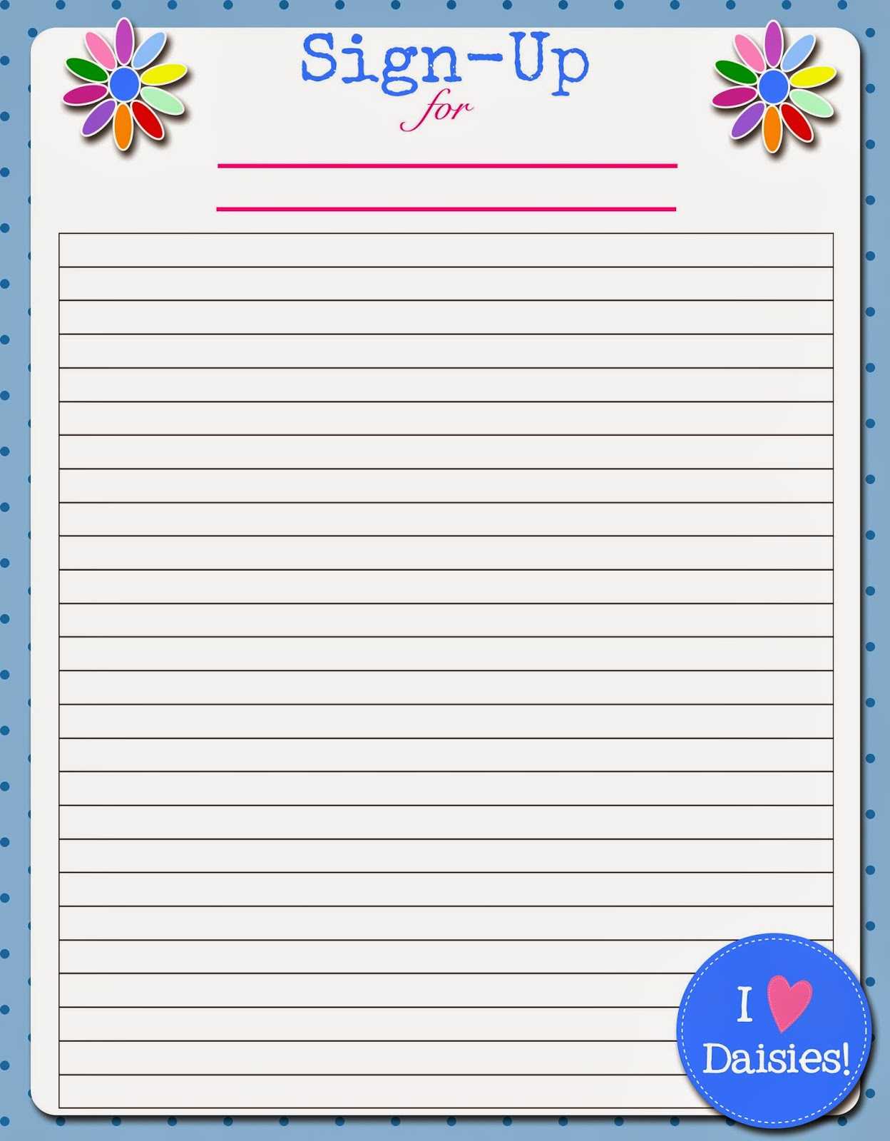 Sign Up Sheet Clipart Intended For Free Sign Up Sheet Template Word