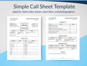 Simple Call Sheet Template Word Doc | Sethero with Film Call Sheet Template Word