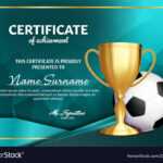 Soccer Certificate Diploma With Golden Cup Pertaining To Soccer Certificate Templates For Word