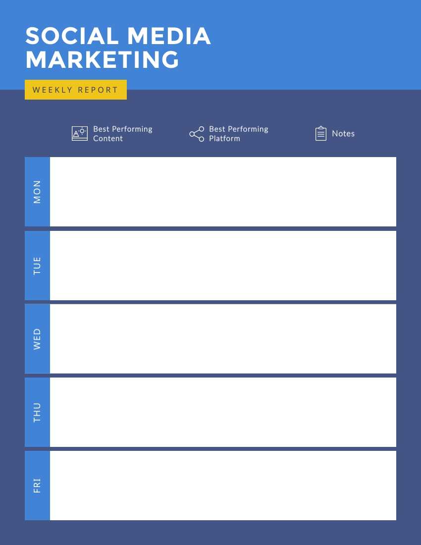 Social Media Marketing Weekly Report Template – Visme Within Social Media Marketing Report Template