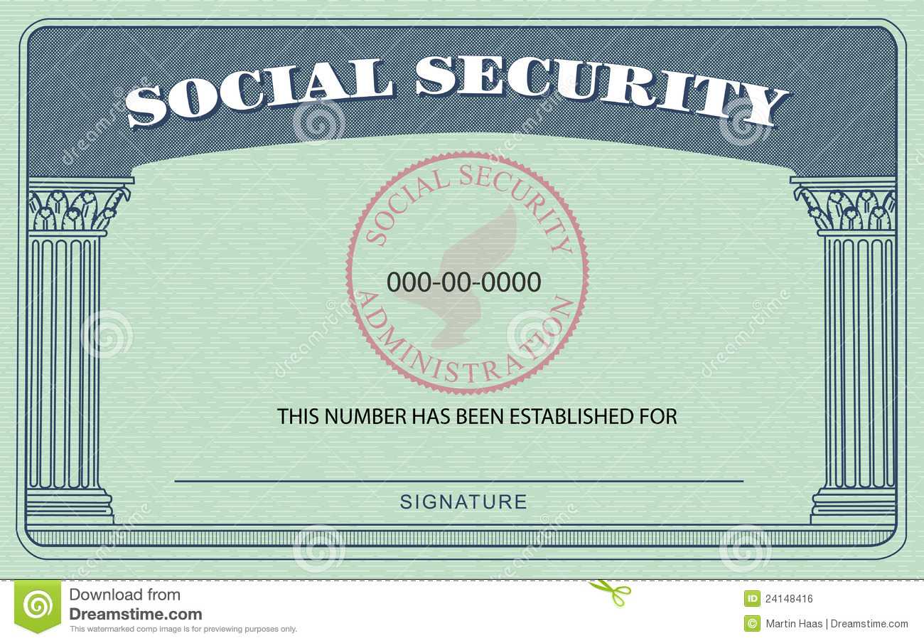 Social Security Card Stock Illustration. Illustration Of Throughout Blank Social Security Card Template Download
