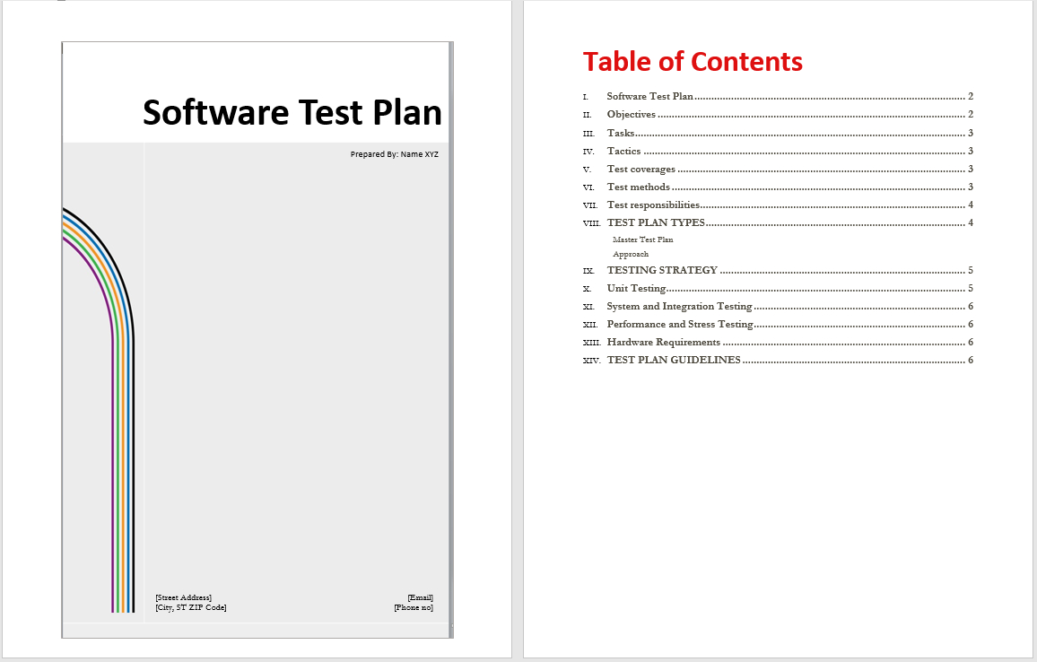 Software Test Plan Template - Word Templates For Software Test Plan Template Word