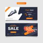 Sport Shoes Sale Banner Template Set – Download Free Vectors In Sports Banner Templates