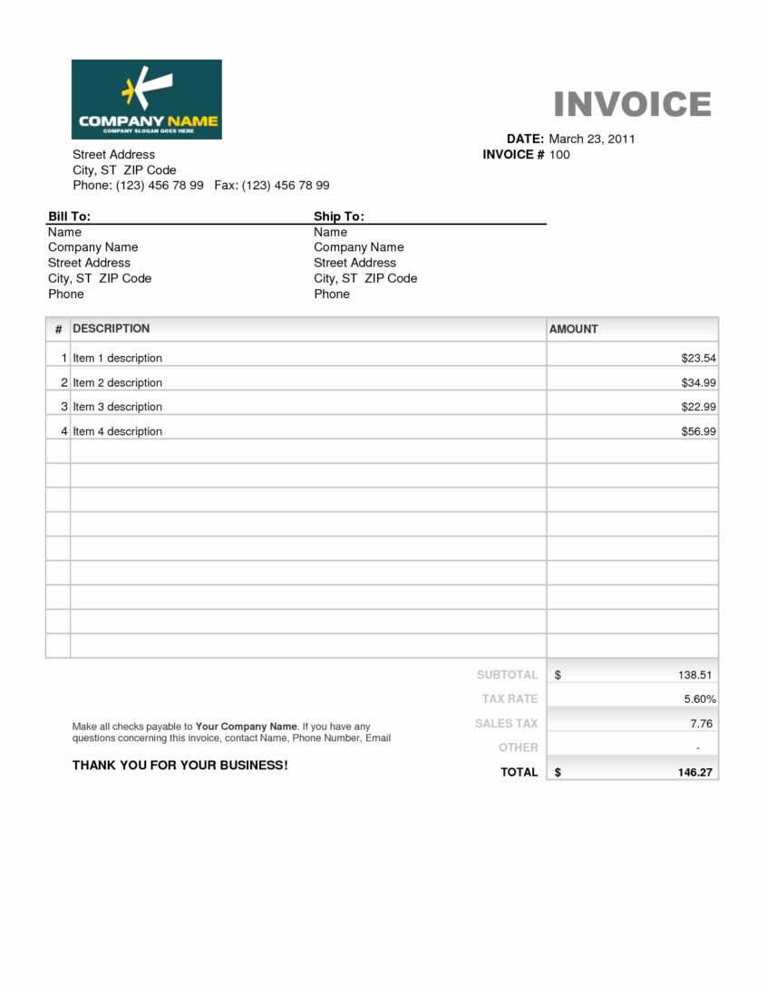 Spreadsheet Invoice Free Template Download Word Pro Forma Intended For Free Proforma Invoice Template Word