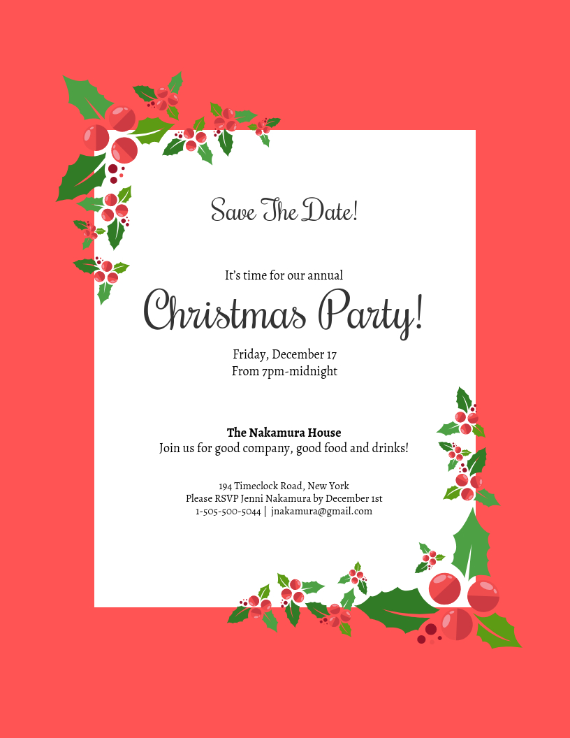 Staff Christmas Party Invitation Templates – Falep With Free Christmas Invitation Templates For Word