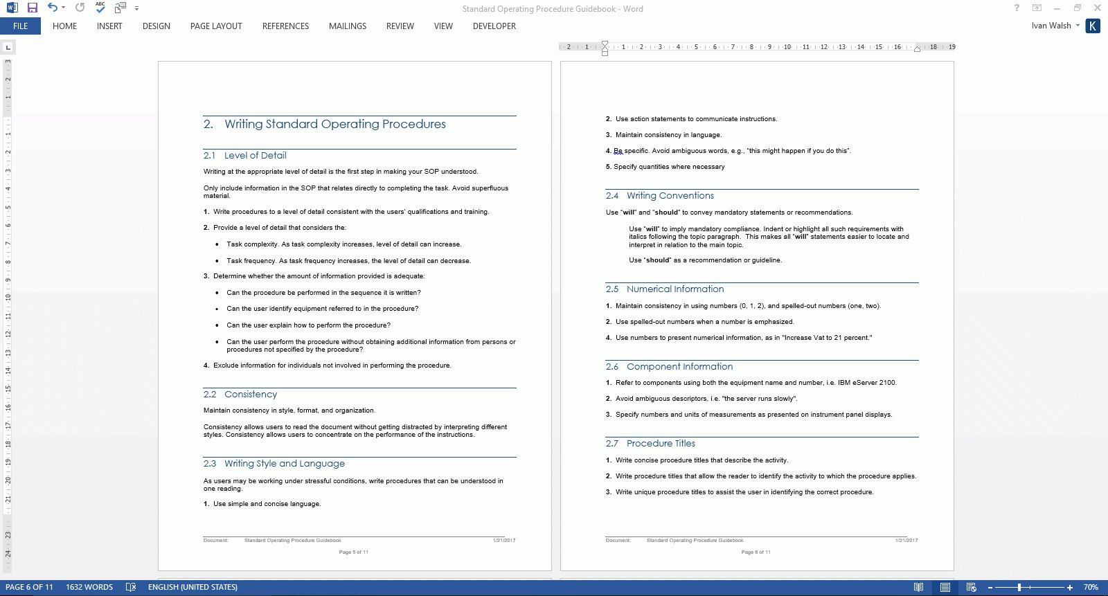 Standard Operating Procedure (Sop) Writing Guide (With Word+ With Free Standard Operating Procedure Template Word 2010