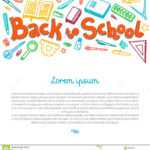 Stationery Collection. Outline Style. Back To School Thin Throughout Classroom Banner Template