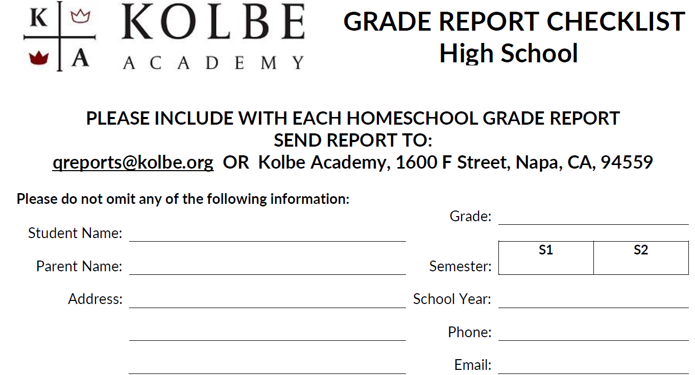 Submitting A Homeschool High School Grade Report Packet Inside Homeschool Middle School Report Card Template