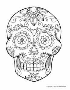 Sugar Skull Drawing Template At Paintingvalley | Explore intended for Blank Sugar Skull Template