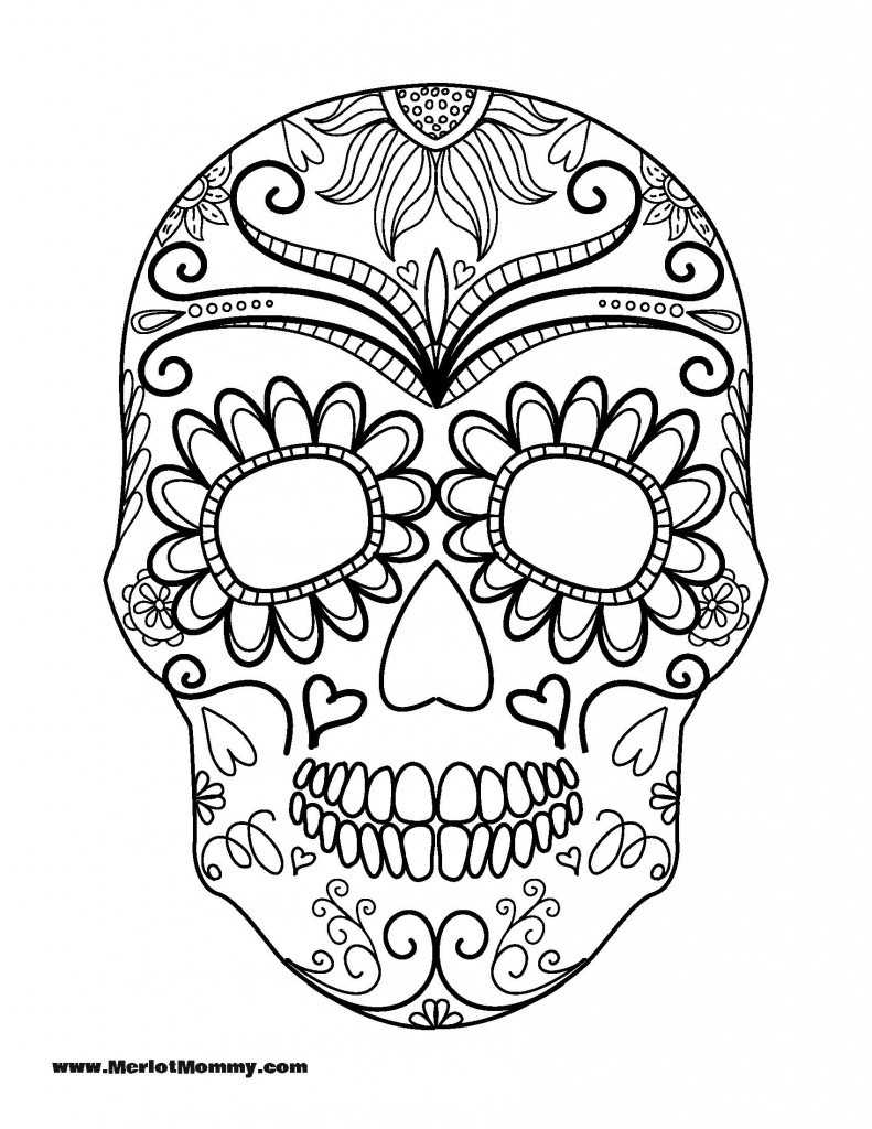 Sugar Skulls Colouring Pages,sugar Skull Coloring Pages Free With Regard To Blank Sugar Skull Template