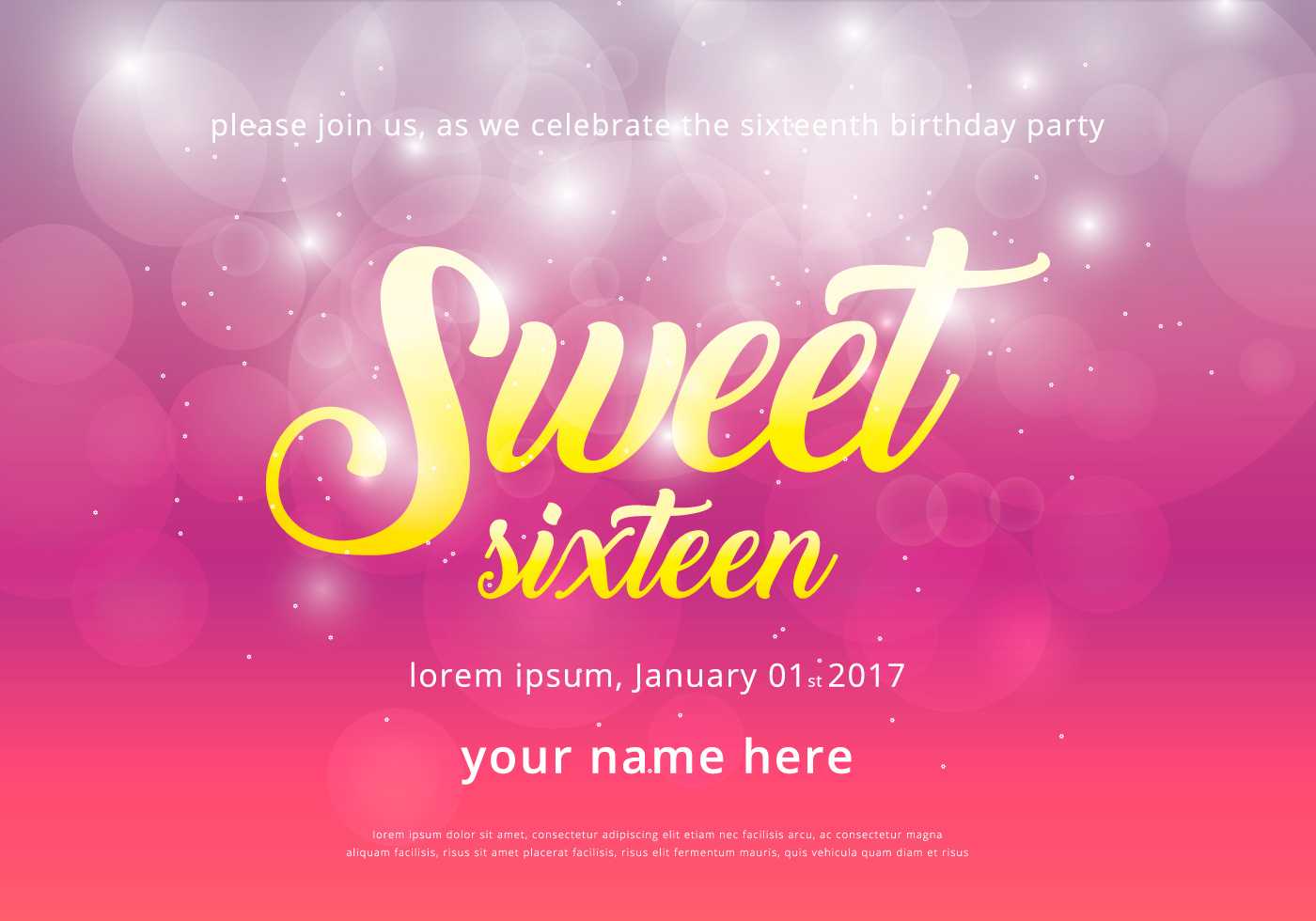 Sweet 16 Free Vector Art - (18,592 Free Downloads) In Sweet 16 Banner Template