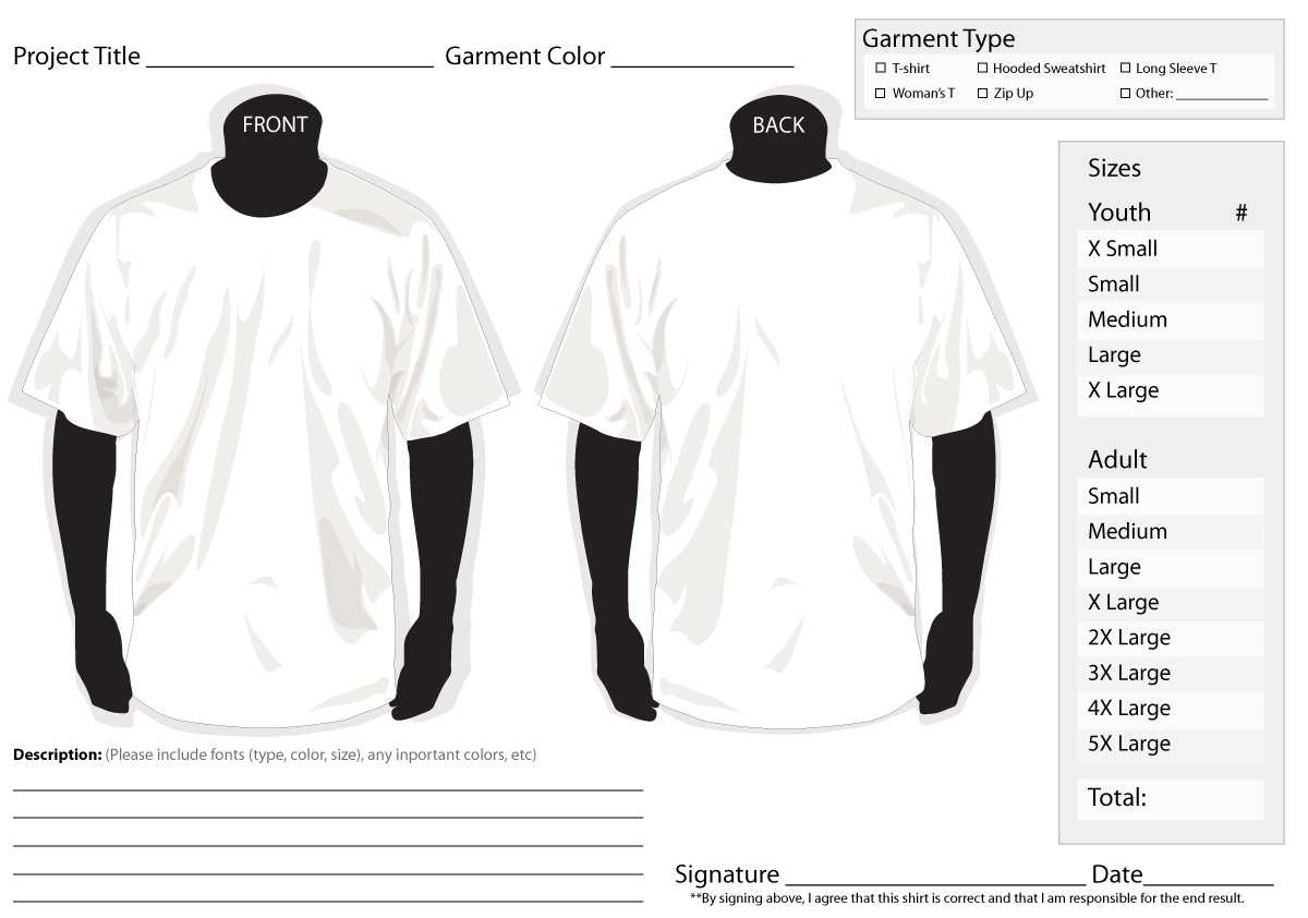 T Shirt Order Form – Sp Sketchbook With Regard To Blank T Shirt Order Form Template
