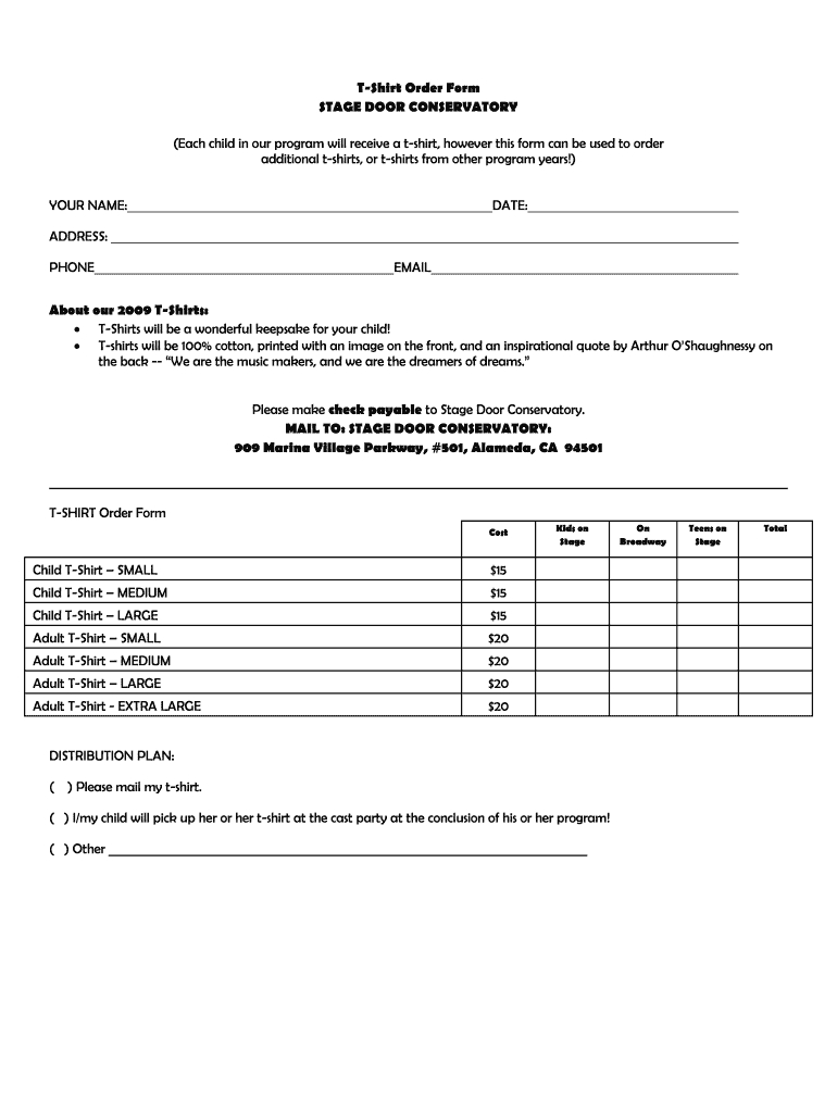 T Shirt Order Form Template - Fill Online, Printable Pertaining To Blank T Shirt Order Form Template