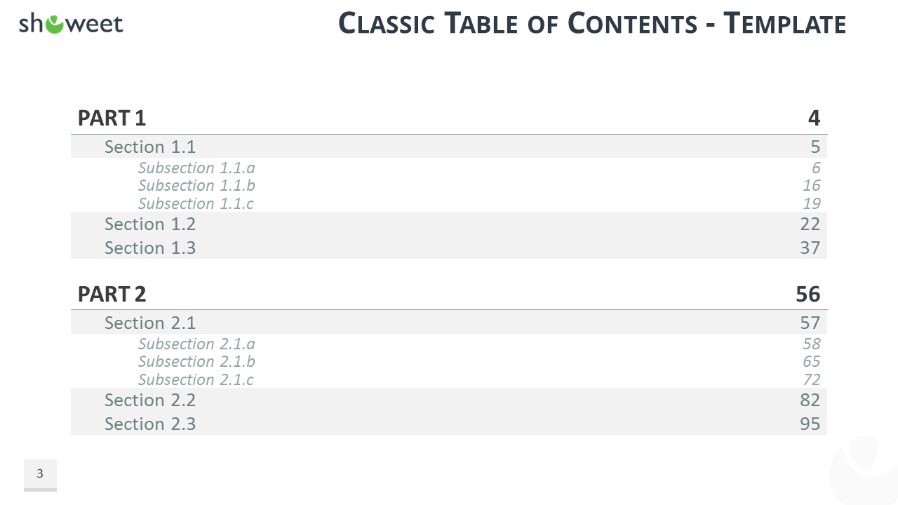 Table Of Content Templates For Powerpoint And Keynote Throughout Word 2013 Table Of Contents Template