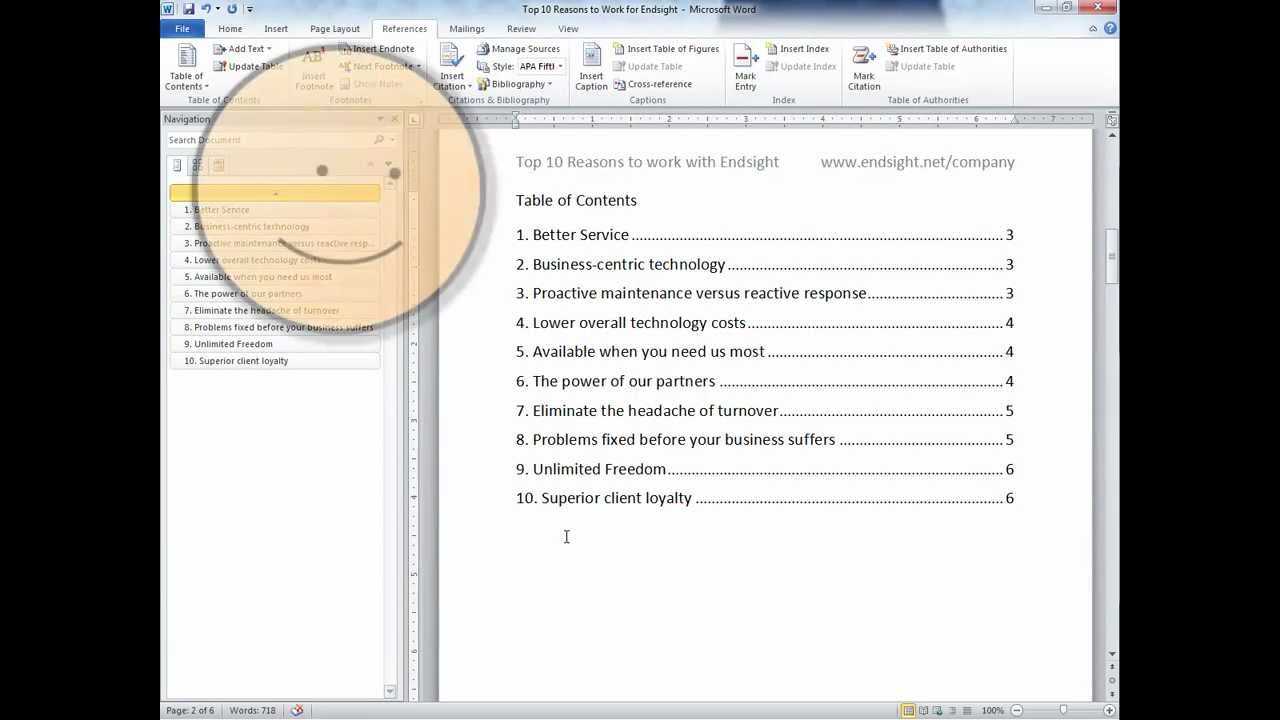 Table Of Contents In Word With Word 2013 Table Of Contents Template
