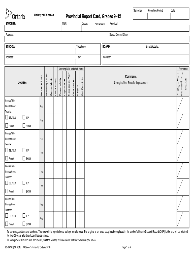 Tdsb Report Card Pdf - Fill Online, Printable, Fillable Throughout Fake Report Card Template