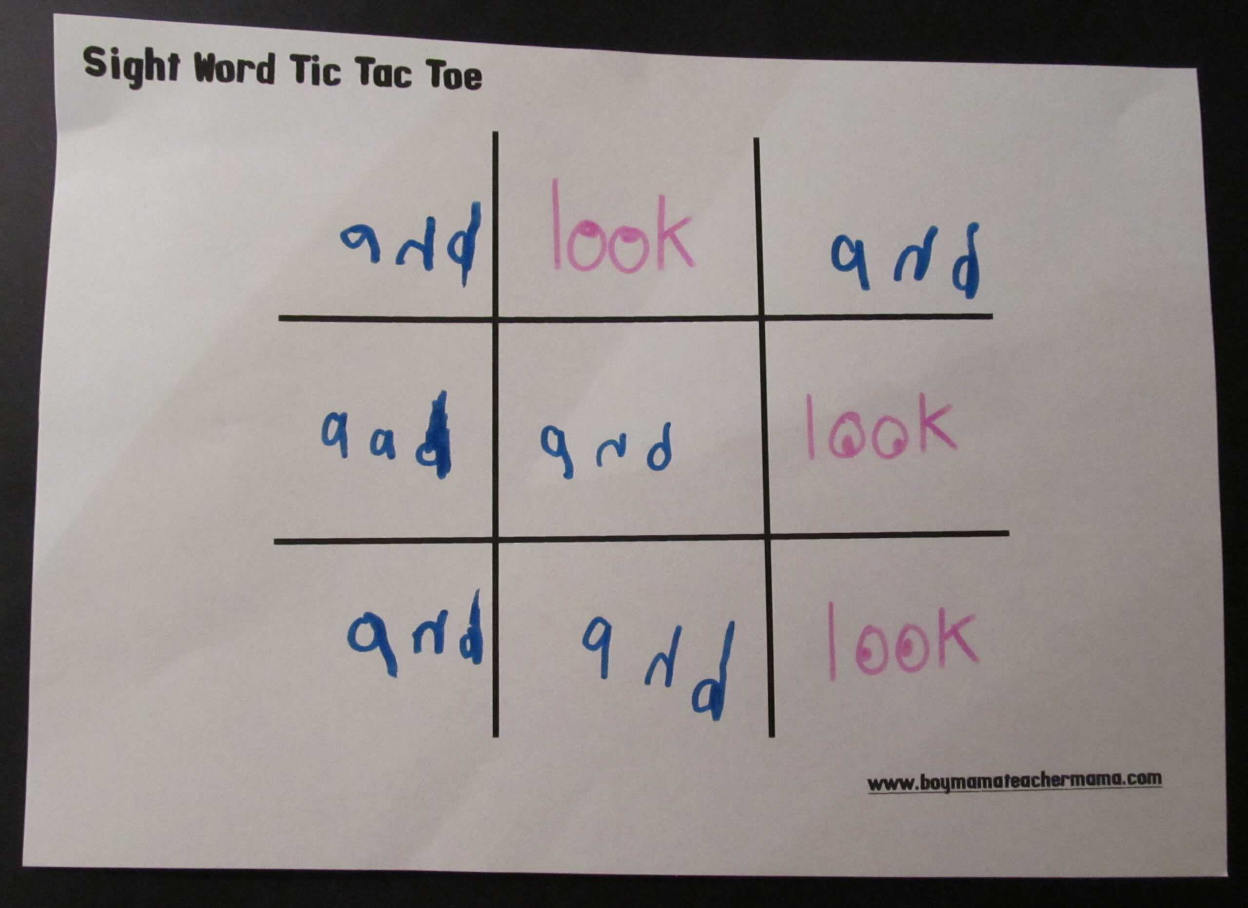 Teacher Mama: Sight Word Practice Made Fun | Boy Mama Inside Tic Tac Toe Template Word