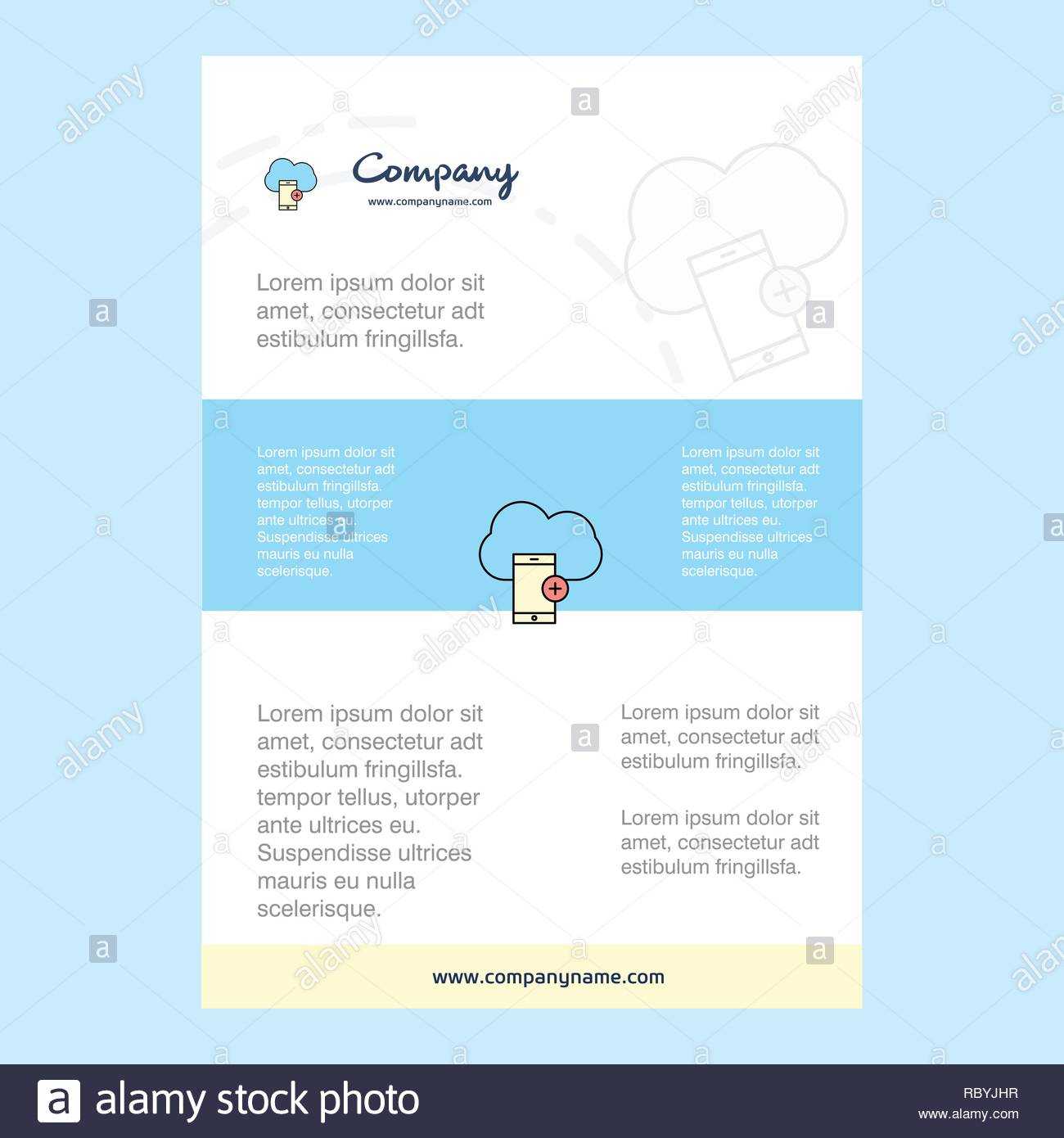 Template Layout For Cloud With Smart Phone Comany Profile Intended For Hr Annual Report Template