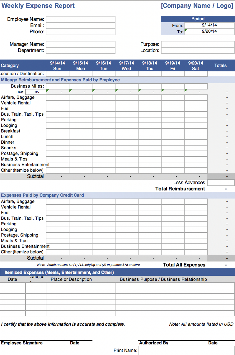 The 7 Best Expense Report Templates For Microsoft Excel Throughout Monthly Expense Report Template Excel