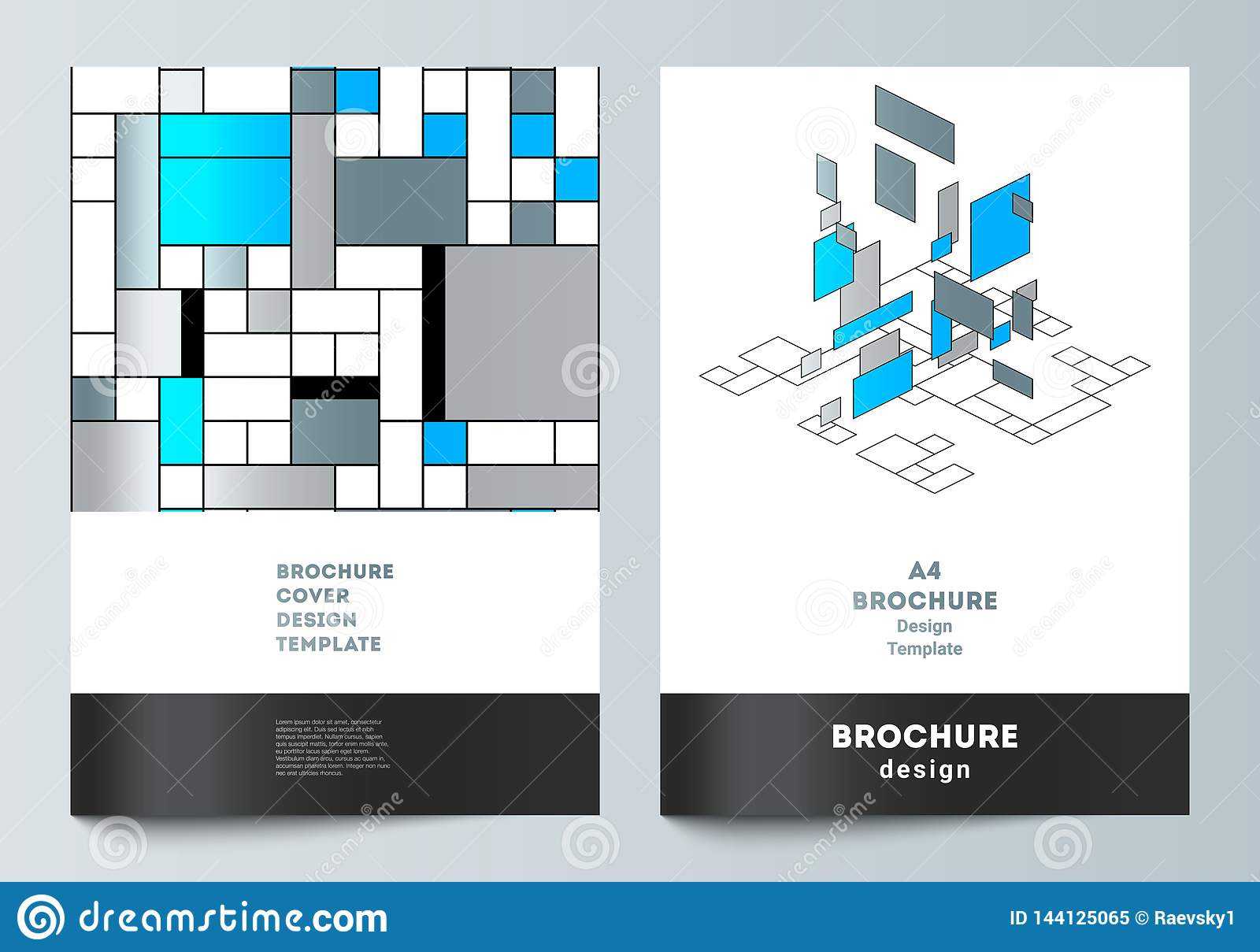 The Vector Layout Of A4 Format Modern Cover Mockups Design With Noc Report Template