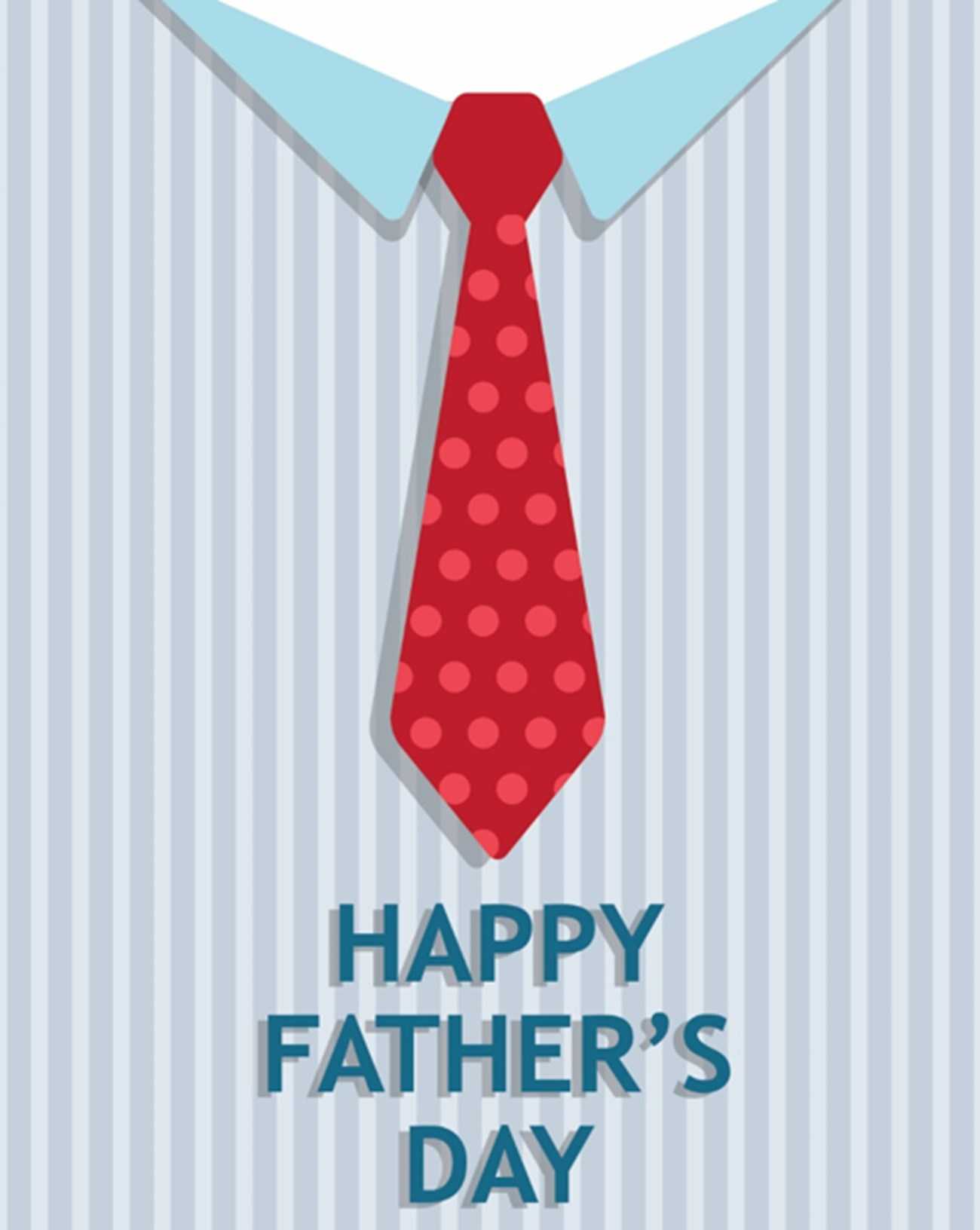 Tie Father's Day Card (Quarter Fold) With Blank Quarter Fold Card Template