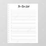 To Do List Template. Daily Planner Page. Lined Paper Sheet. Blank.. Throughout Blank To Do List Template