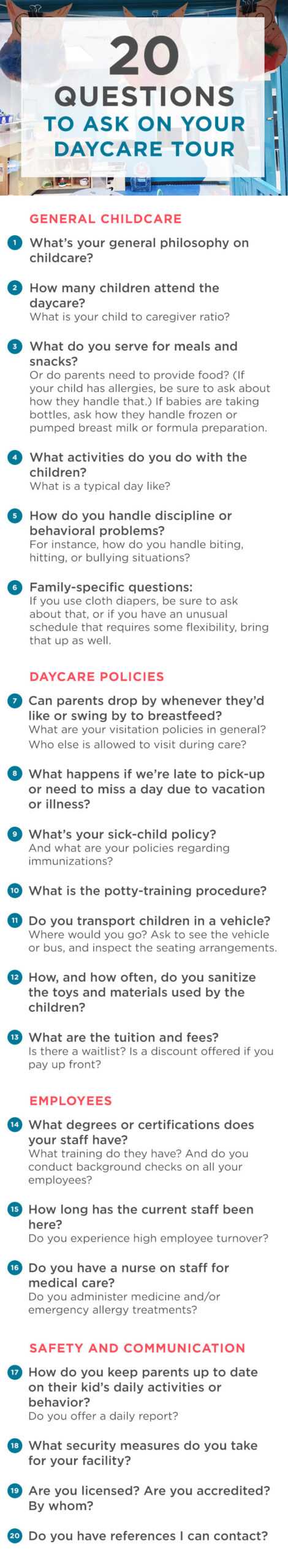 Top 20 Questions To Ask At Your Daycare Tour Within Daycare Infant Daily Report Template