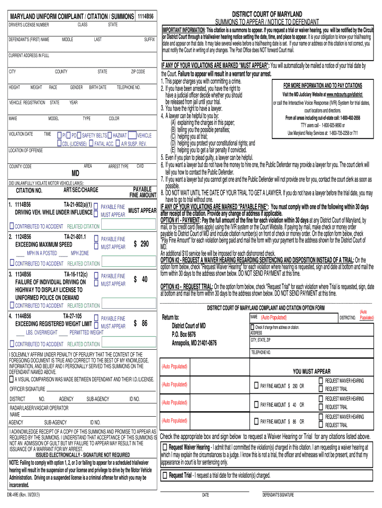 Traffic Ticket Template - Fill Online, Printable, Fillable In Blank Speeding Ticket Template