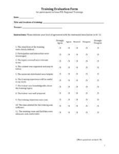 Training Evaluation Questions - Calep.midnightpig.co within Blank Evaluation Form Template