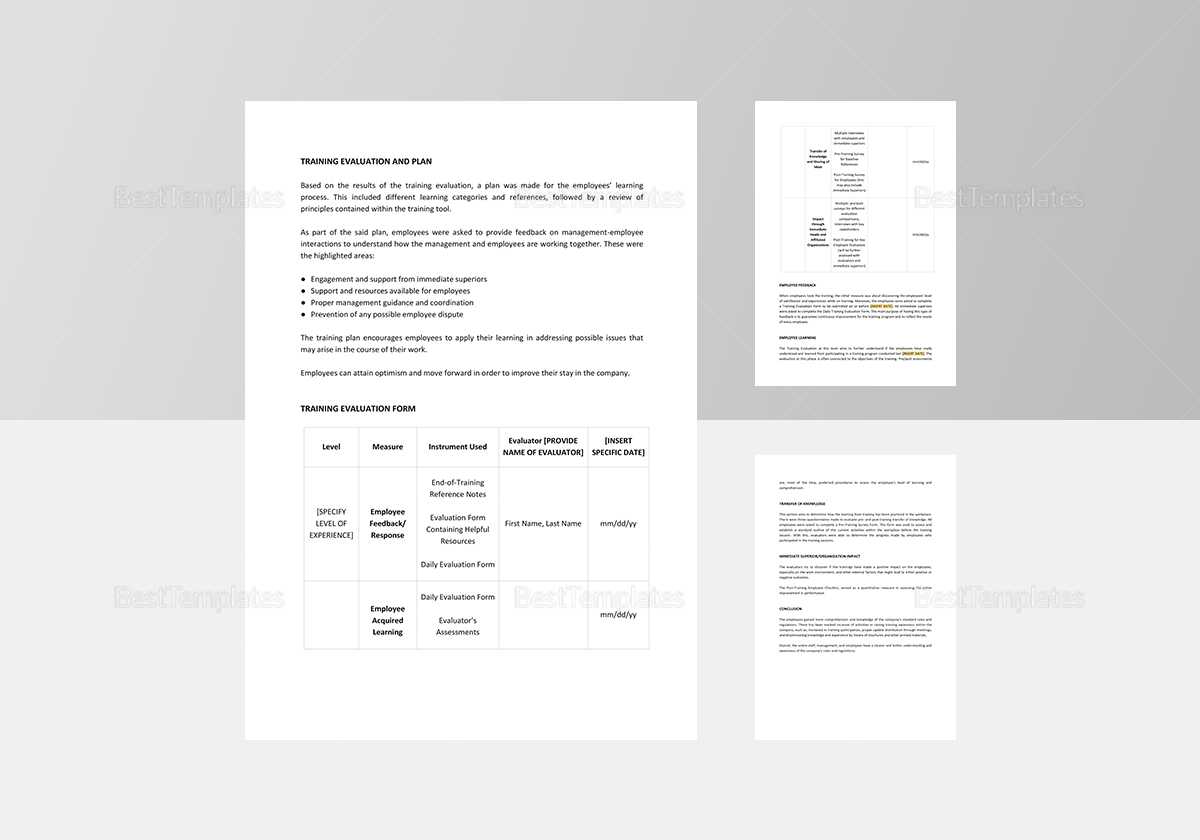 Training Evaluation Report Template For Training Evaluation Report Template