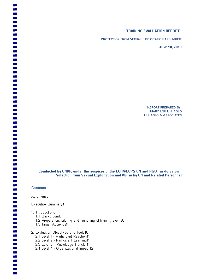 Training Evaluation Report | Templates At Intended For Training Feedback Report Template