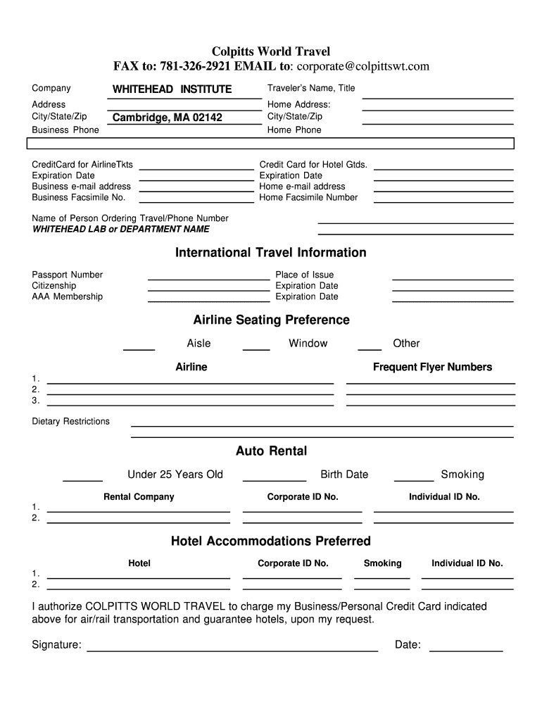 Travel Profile Template – Fill Out And Sign Printable Pdf Template | Signnow In Travel Request Form Template Word