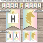 Unicorn Pennant Banner Template With Diy Party Banner Template