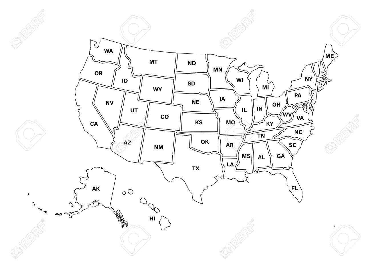 United States Map Templates - Dalep.midnightpig.co Inside Blank Template Of The United States