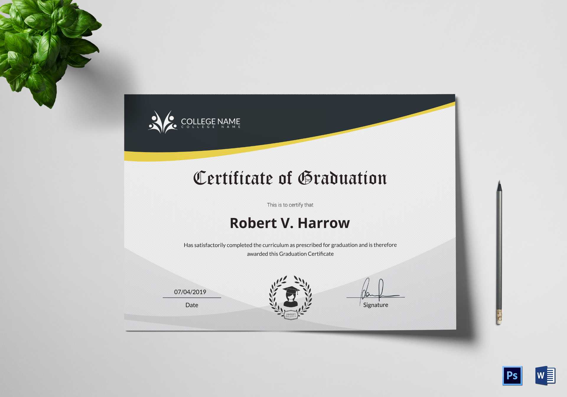 Universal College Graduation Certificate Template Pertaining To Graduation Certificate Template Word