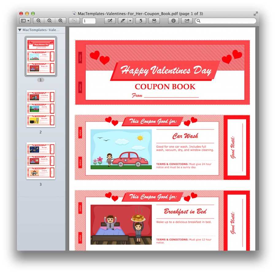 Valentine's Day Coupon Book Throughout Coupon Book Template Word