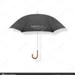 Vector 3D Realistic Render Black Blank Umbrella Icon Closeup In Blank Umbrella Template